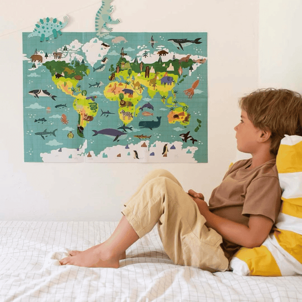 Poster mit Aufklebern – Weltkarte - Tublu.de
