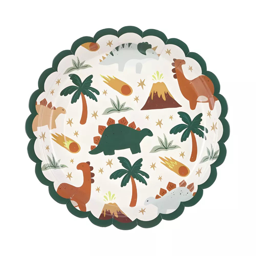 Papierteller 18 cm – Dinosaurier, 6 Stück