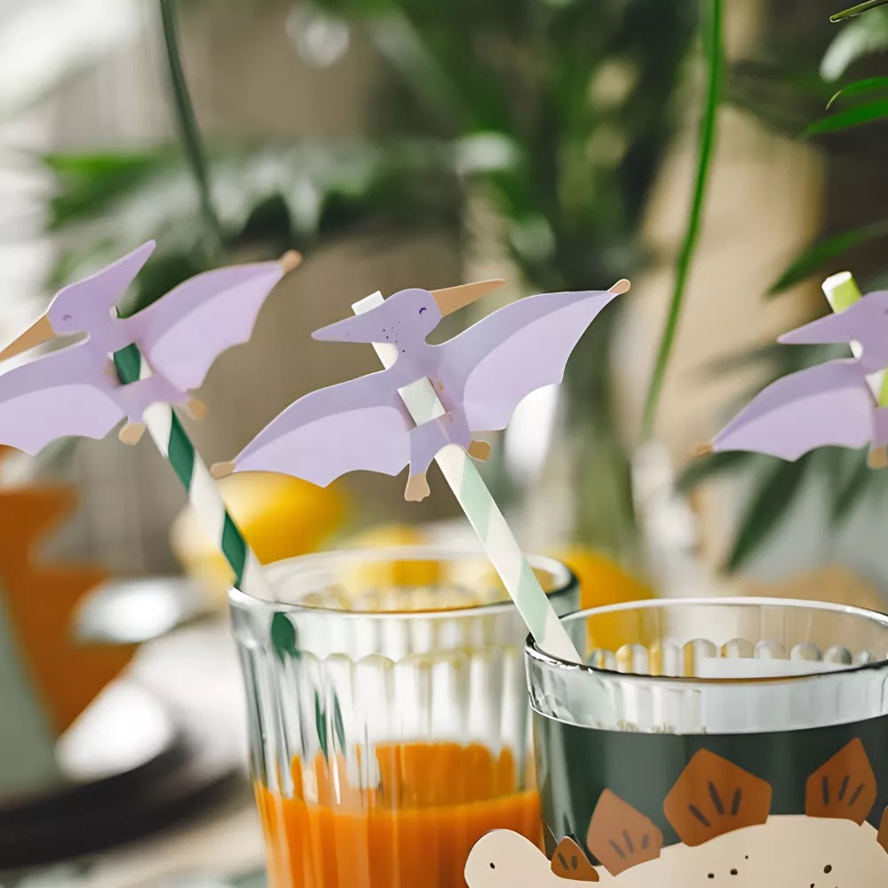 Papierstrohhalme, 6 Stück – Pterodaktyl