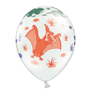 Ballons Strong 6 Stück – Dinosaurier Pastell Pure White 30 cm