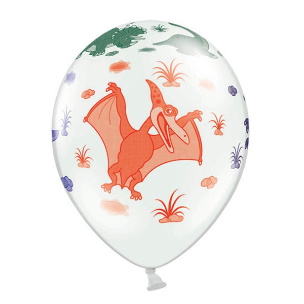 Ballons Strong 6 Stück – Dinosaurier Pastell Pure White 30 cm