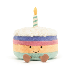 Plüsch-Geburtstagstorte – Regenbogen 18 cm