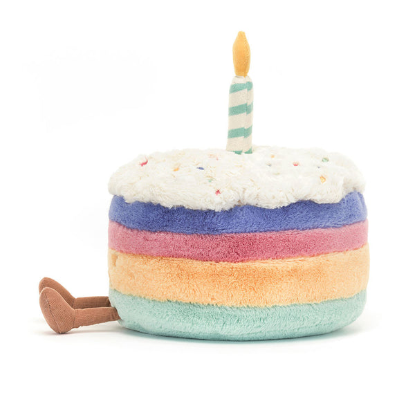 Plüsch-Geburtstagstorte – Regenbogen 18 cm