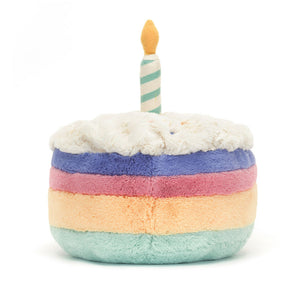 Plüsch-Geburtstagstorte – Regenbogen 18 cm