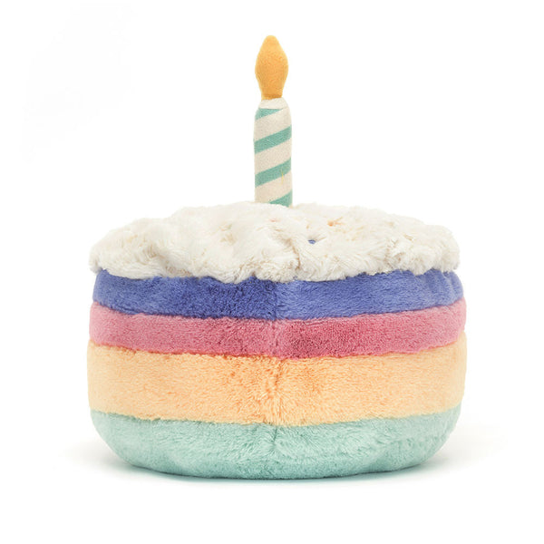 Plüsch-Geburtstagstorte – Regenbogen 18 cm