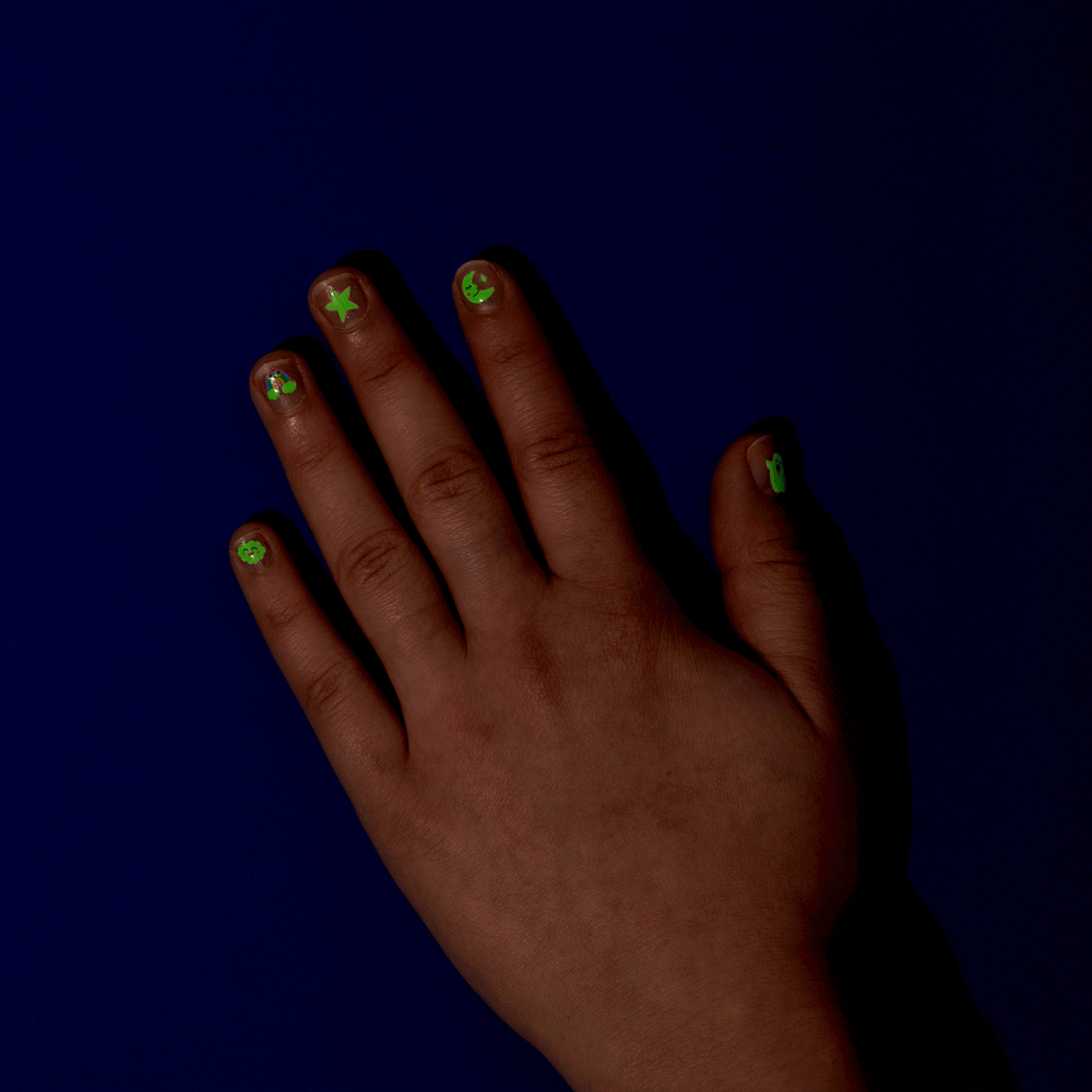 Nagelsticker – Glow Party 200 Stück