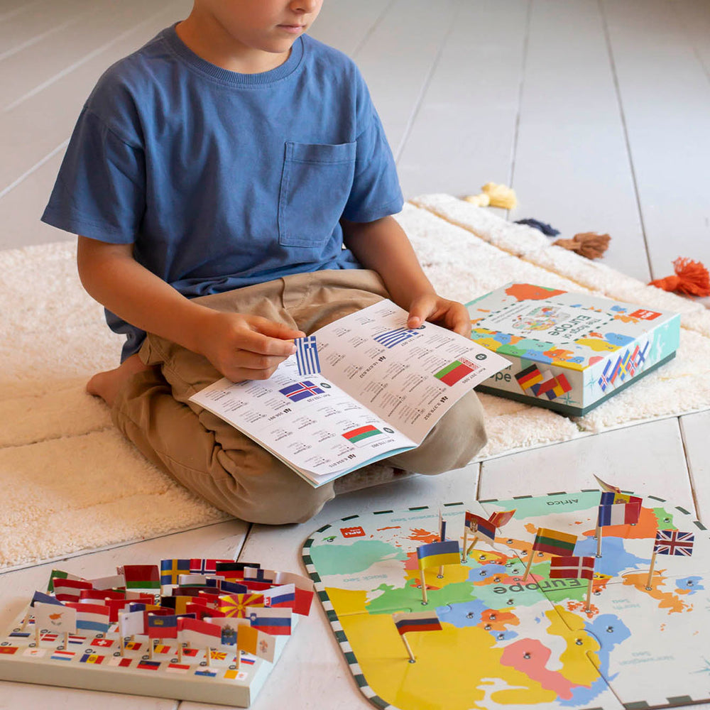 Puzzle mit Lernspiel – Flaggen Europas 5+