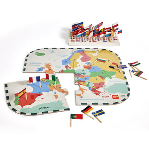 Puzzle mit Lernspiel – Flaggen Europas 5+