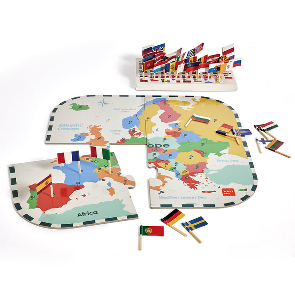 Puzzle mit Lernspiel – Flaggen Europas 5+