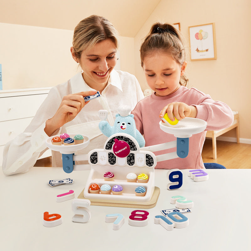 Montessori-Lernspielzeug mit Waage Hungriger Bär