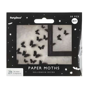 Papierdekoration – Schwarze Motten 6–12 cm