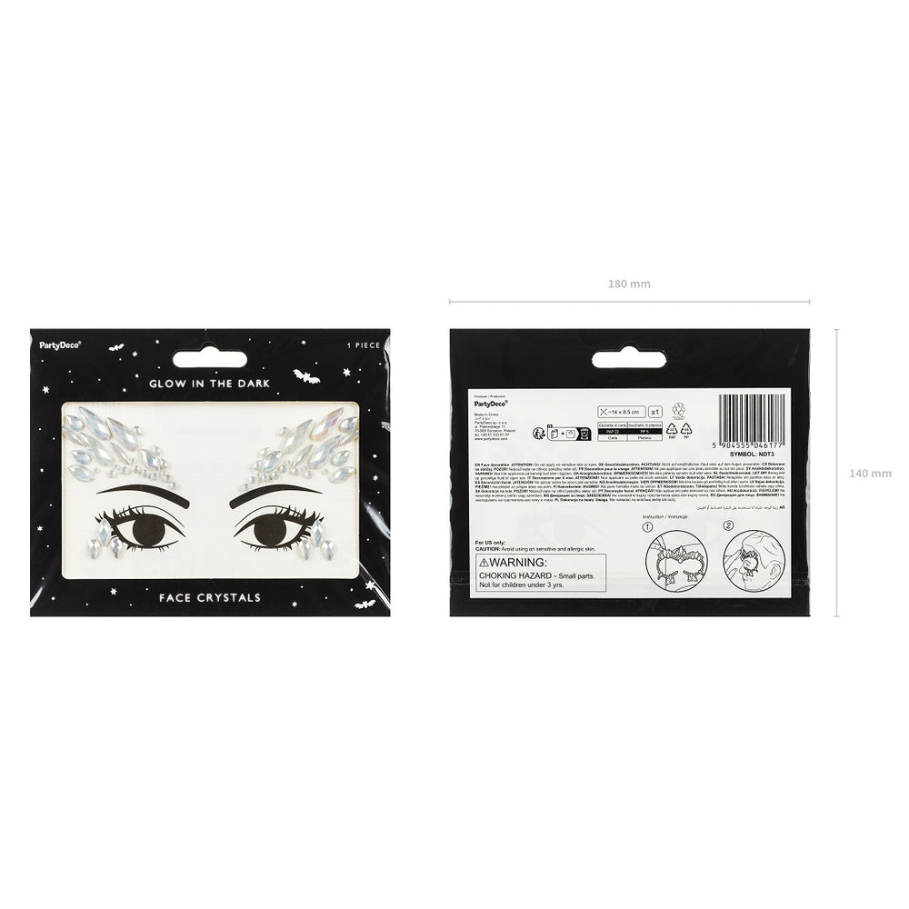 Gesichtsdekoration  - Im Dunkeln leuchtende Kristalle