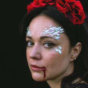 Gesichtsdekoration  - Im Dunkeln leuchtende Kristalle