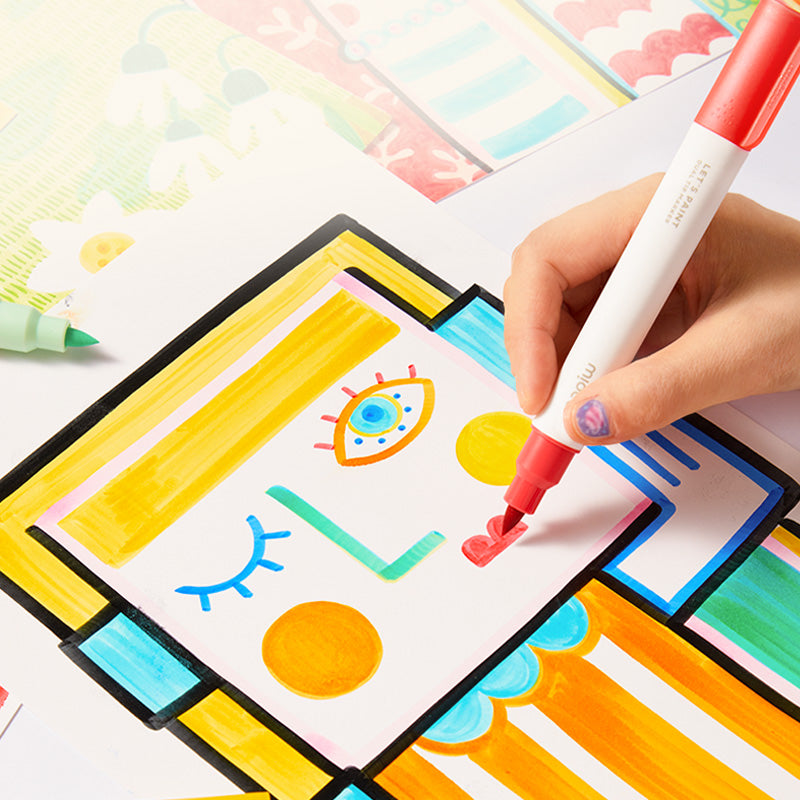 Transparente Marker mit doppelter Spitze – 24 Farben