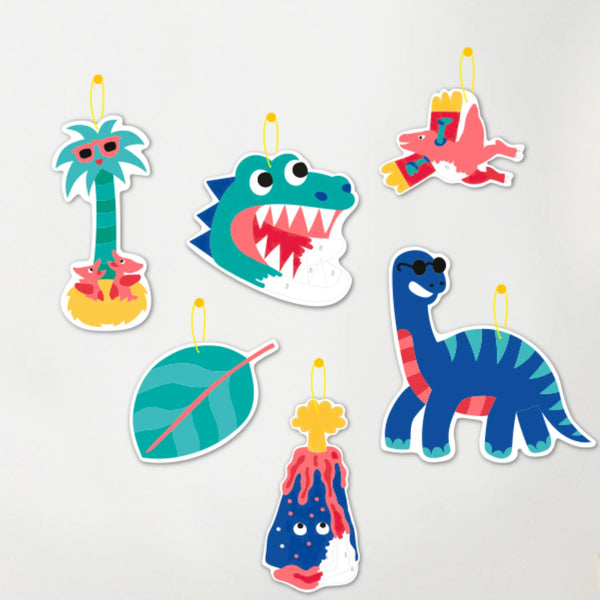 Set mit nummerierten Malvorlagen – Dinosaurier