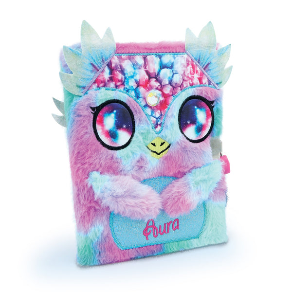 Tagebuch mit Vorhängeschloss – Plüsch-Notizbuch für Kinder – Aura 7+