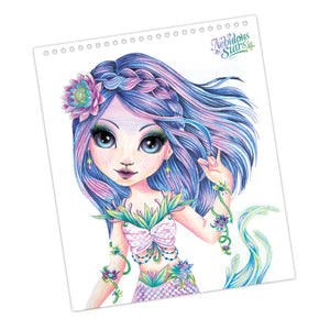 Skizzenbuch mit Buntstiften, Schablonen und Aufklebern – Nenuphia Größe M