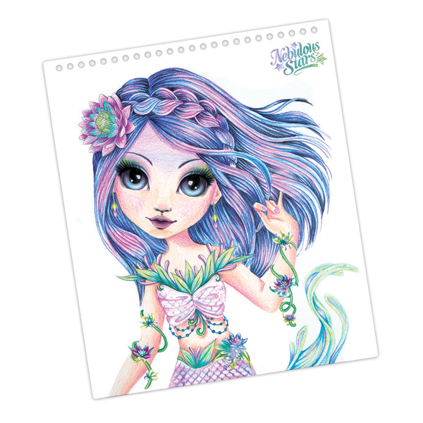 Skizzenbuch mit Buntstiften, Schablonen und Aufklebern – Nenuphia Größe M