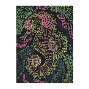 Malbuch mit schwarzen Seiten und Neonstiften – Coralia Größe M