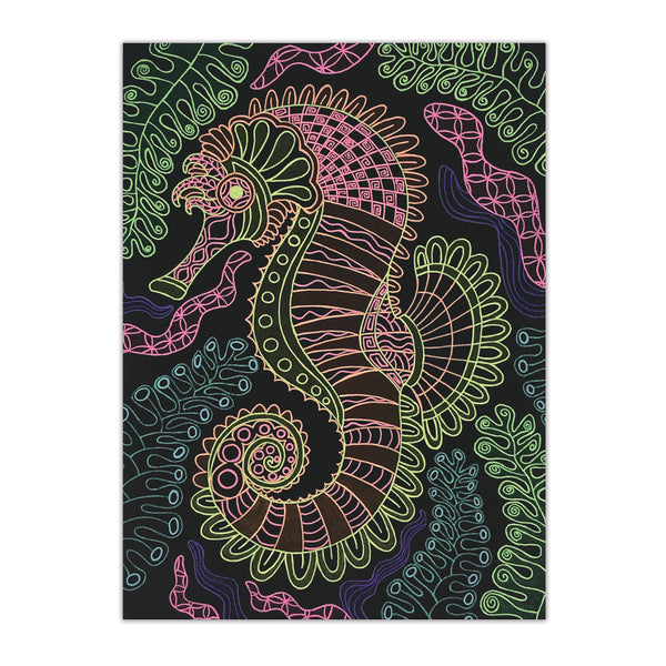 Malbuch mit schwarzen Seiten und Neonstiften – Coralia Größe M