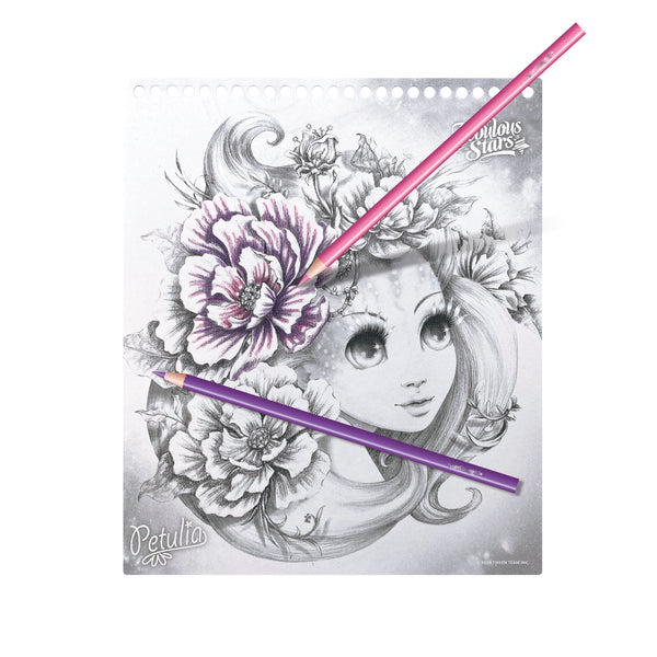 Wasserfarbenmalbuch mit Stift und Pinsel – Estrelia Größe M