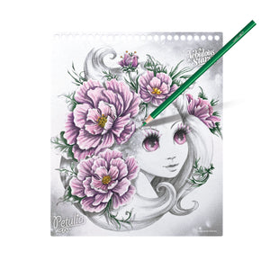 Wasserfarbenmalbuch mit Stift und Pinsel – Estrelia Größe M