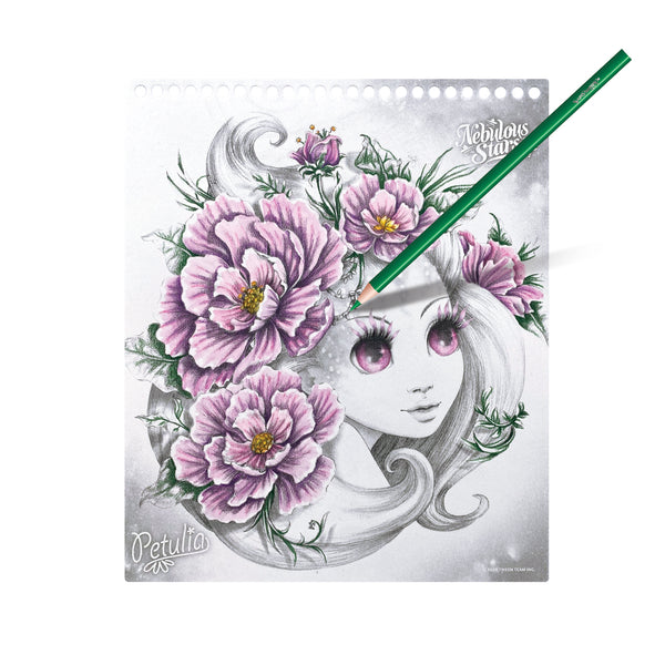 Wasserfarbenmalbuch mit Stift und Pinsel – Estrelia Größe M