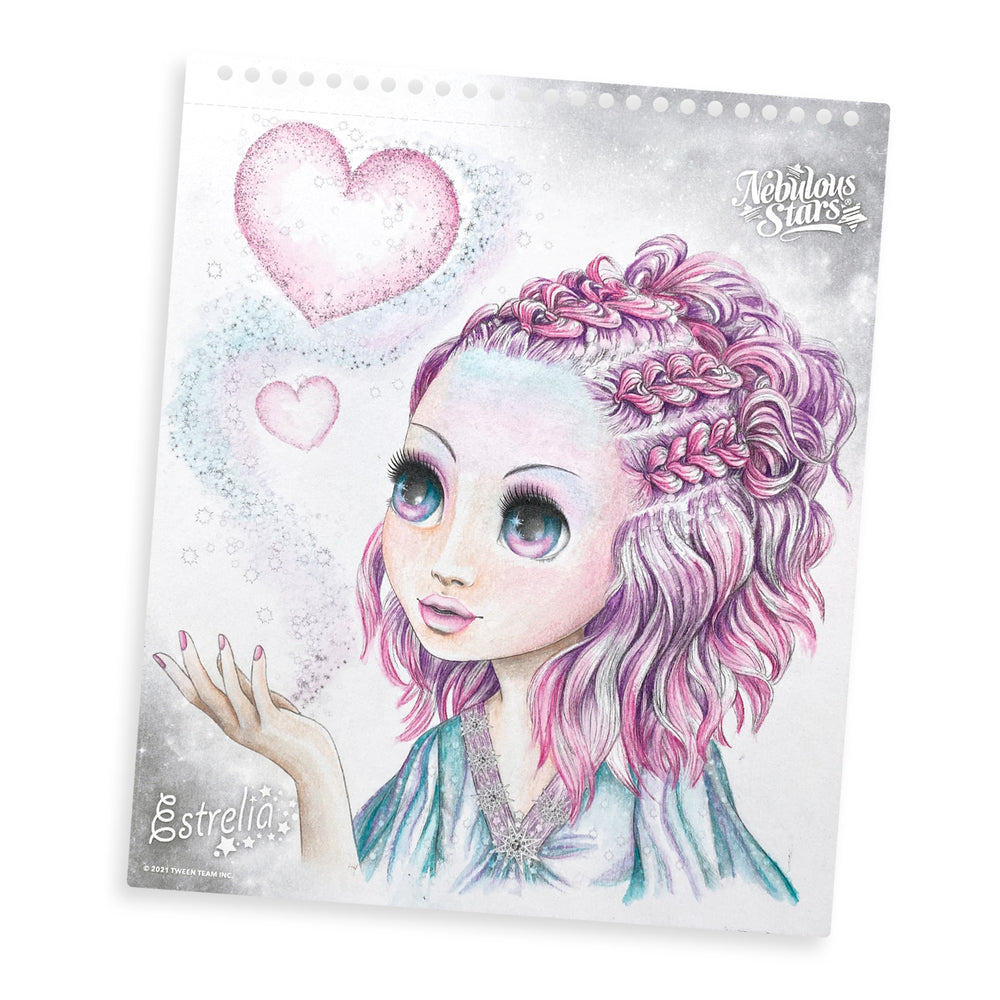 Wasserfarbenmalbuch mit Stift und Pinsel – Estrelia Größe M