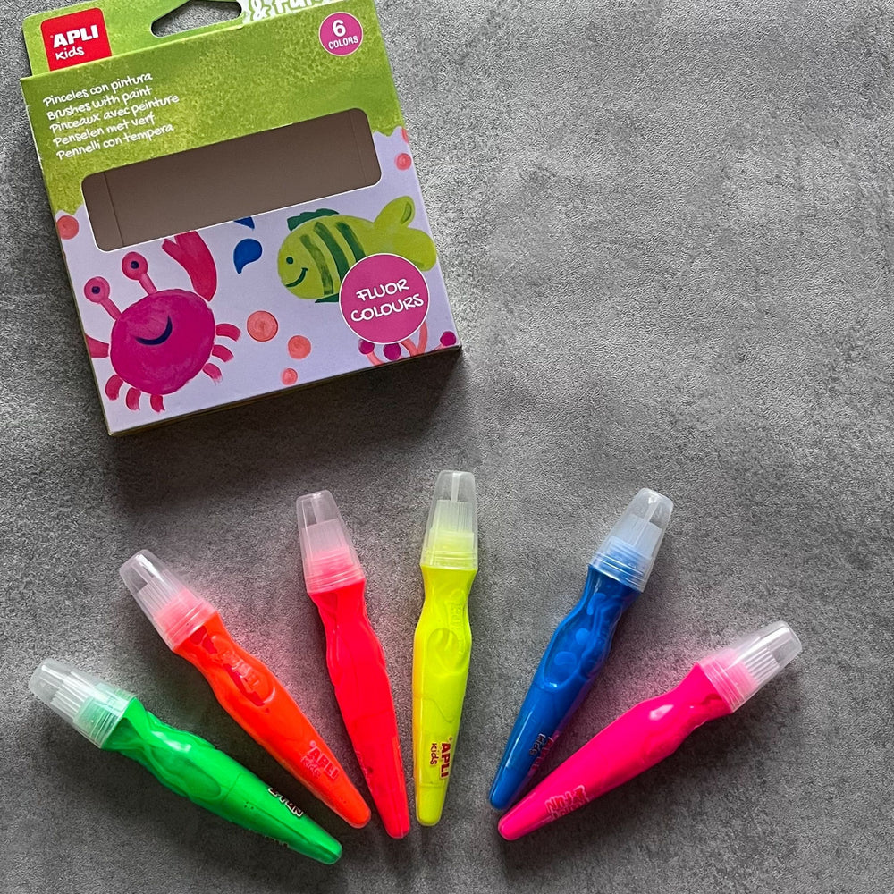 Farben in Tuben mit Pinsel – Neonfarben, 6 Stück - Tublu.de