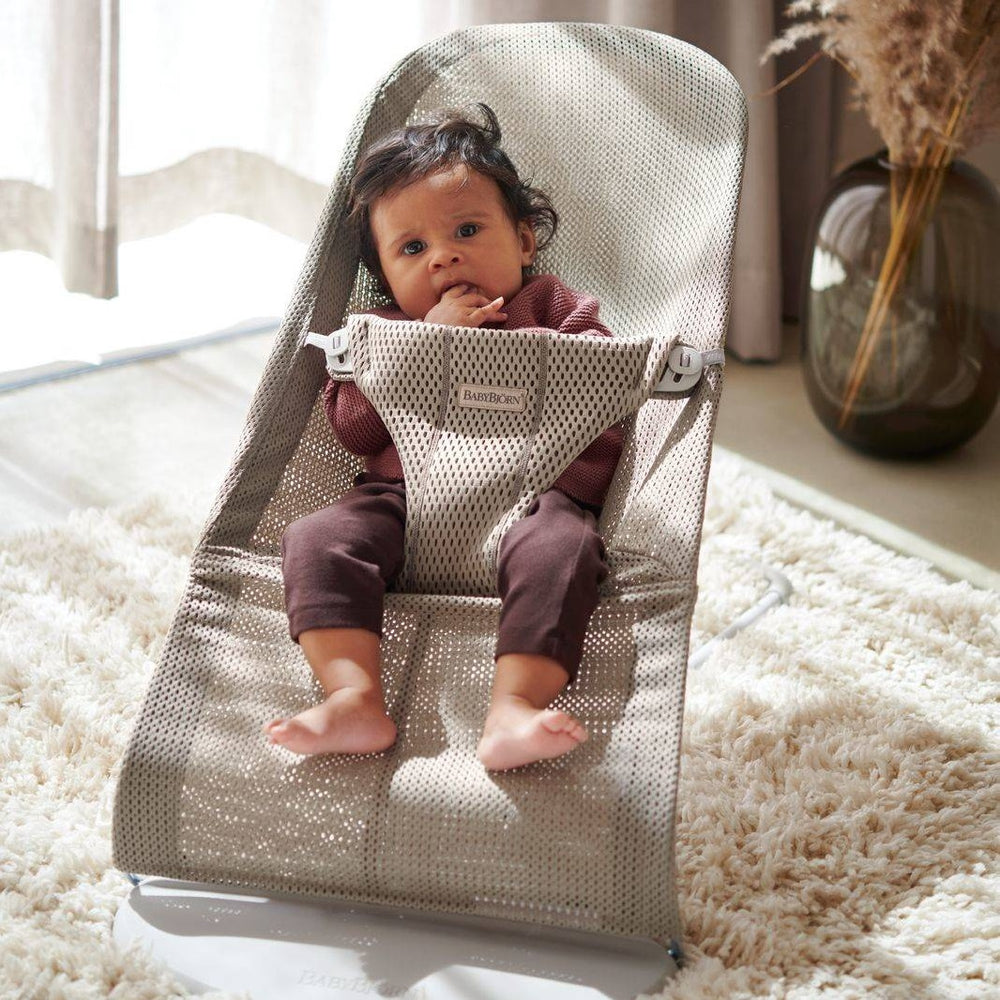 Babywippe BLISS MESH - Grau-Beige