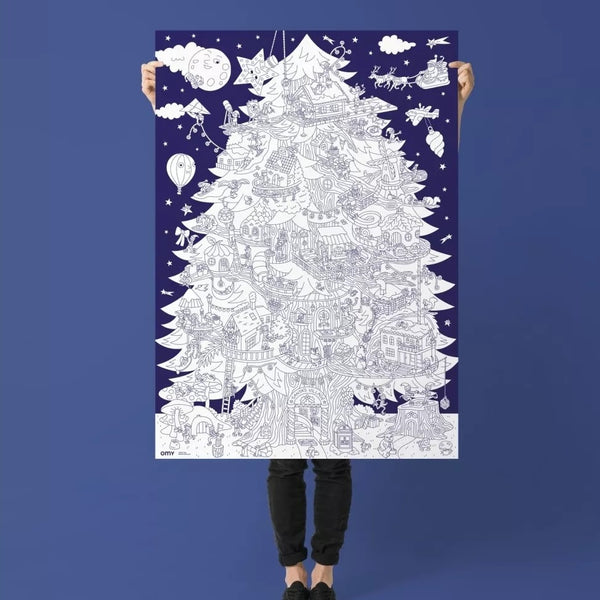Gigantyczna kolorowanka OMY - Choinka 100x70 cm - Tublu.de