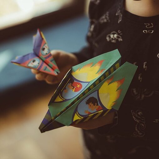 Kreativset – Papierflieger mit Startrampe