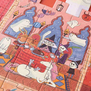 Doppelseitiges Puzzle, leuchtet im Dunkeln – Das verzauberte Schloss, 100 Teile