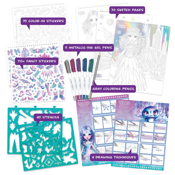 Skizzenbuch mit Metallic-Stiften – Iceana Größe M