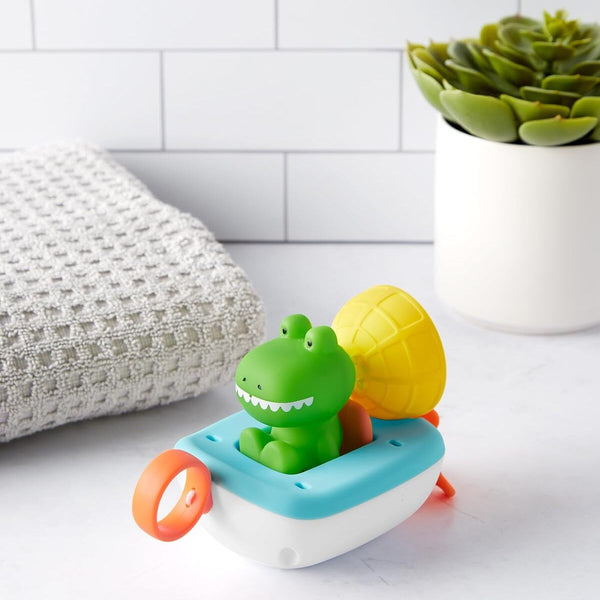 Badespielzeug Pull&Go Zoo – Krokodil im Boot