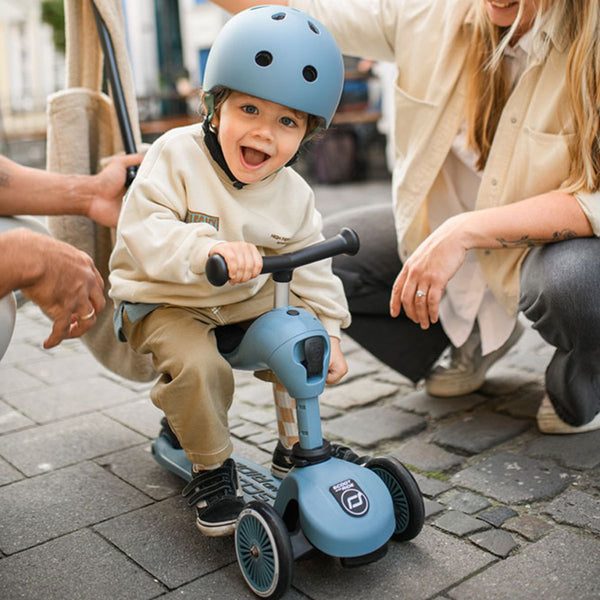 Rutschauto und Roller mit Lenker Highwaykick 1 Push and Go 2in1 1-5 Jahre - Steel