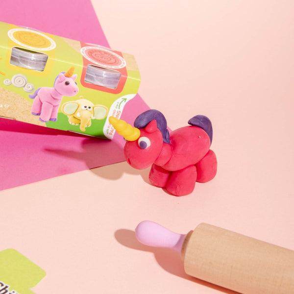 Natürliche Knete in Öko-Bechern – Weiß, Rosa, Violett, Gelb - Tublu.de