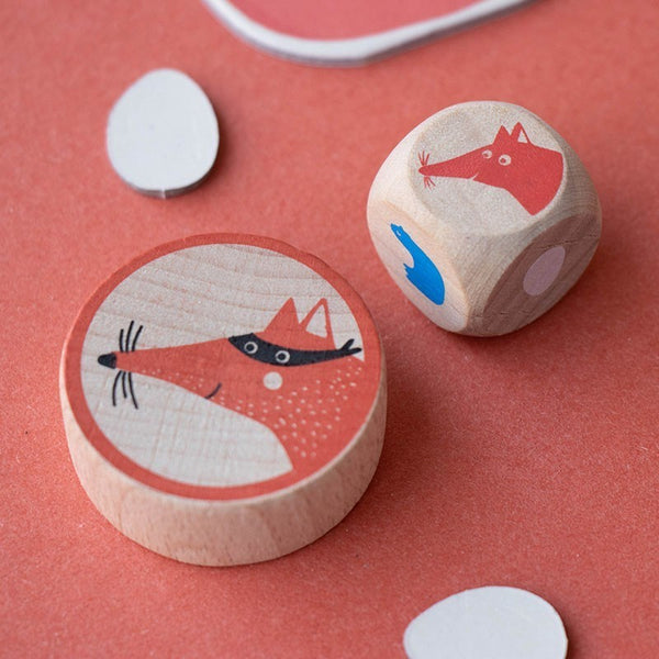 Familienspiel in Taschenversion Cluck, cluck! Fox! – Puk Puk, hier ist der Fuchs!