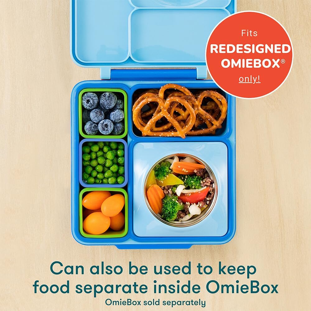Zwei luftdichte Behälter für die Lunchbox OmieDip – Blue Green