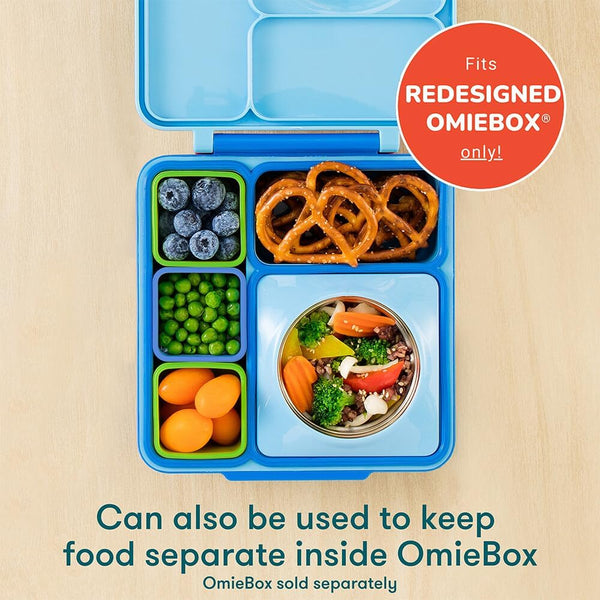 Zwei luftdichte Behälter für die Lunchbox OmieDip – Blue Green