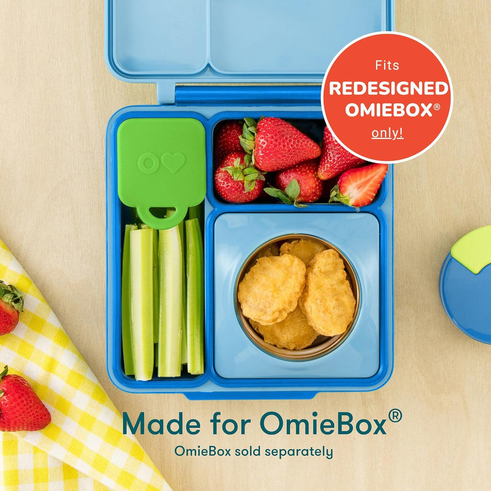 Zwei luftdichte Behälter für die Lunchbox OmieDip – Blue Green