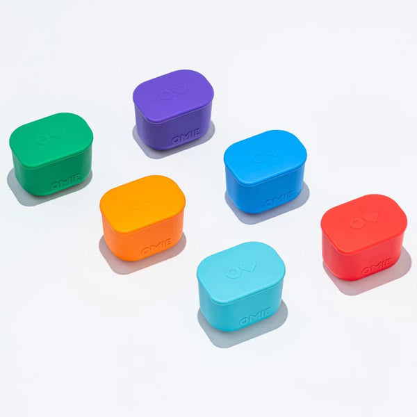 Zwei luftdichte Behälter für die Lunchbox OmieBox UP Dip – Pink Teal