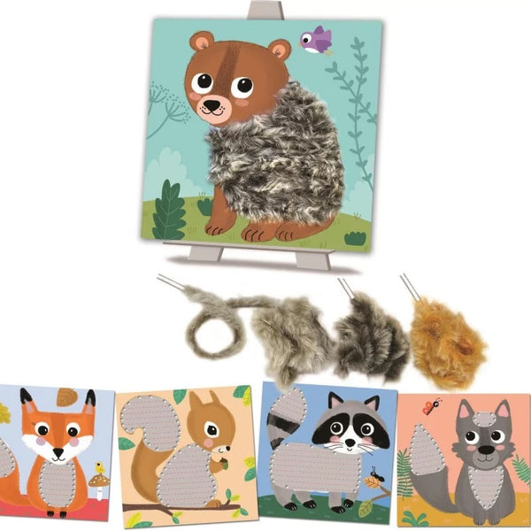 Fädelspiel – Flauschige Waldtiere