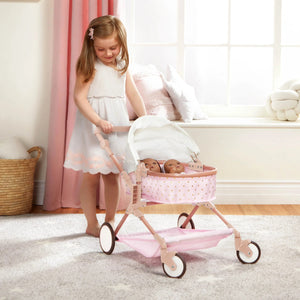 Doppelter Puppenwagen mit Babywanne