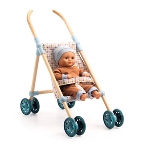 Holz-Kinderwagen für Pomea-Puppen