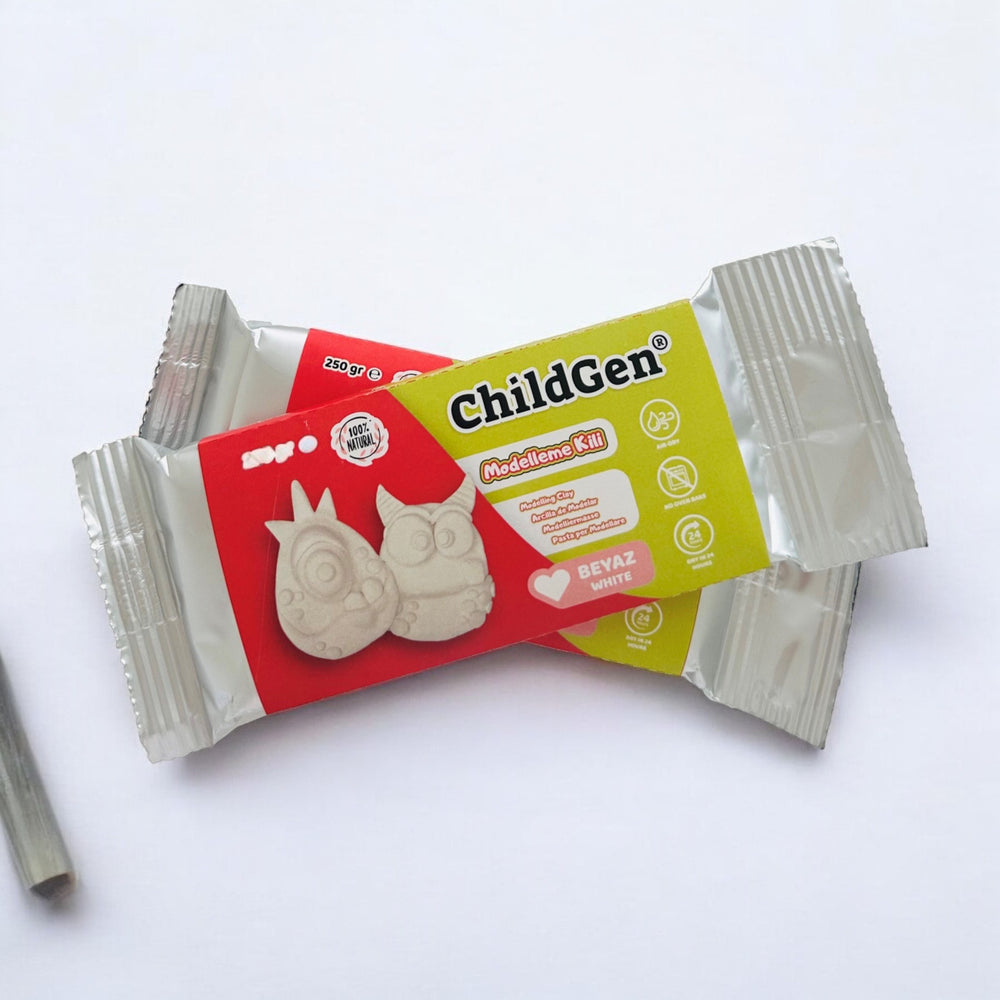 Natürliche selbsthärtende weiße Modelliermasse 250 g - Tublu.de