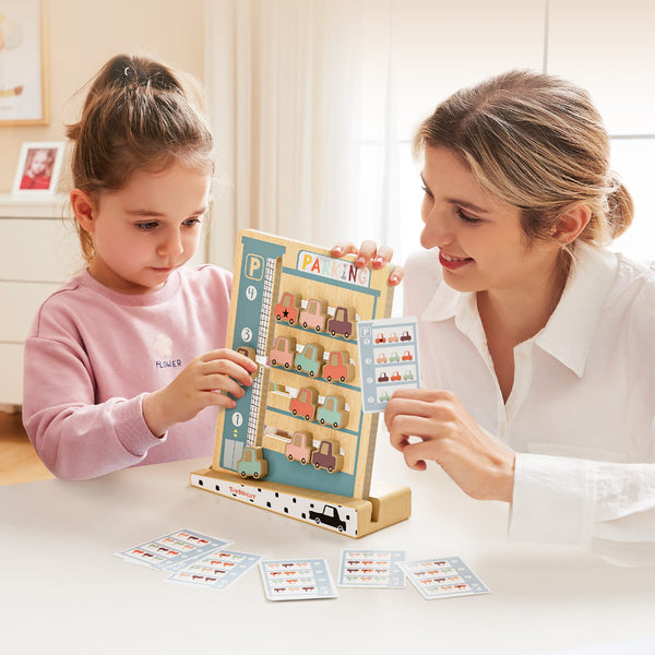 Logisches Puzzlespiel für Kinder – Parkplatz