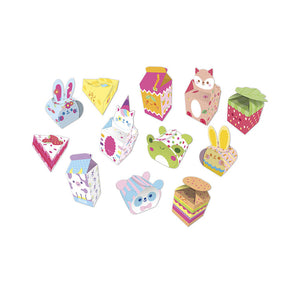 Kreativset 12 Kawaii-Papierboxen zum Selberbasteln 7+