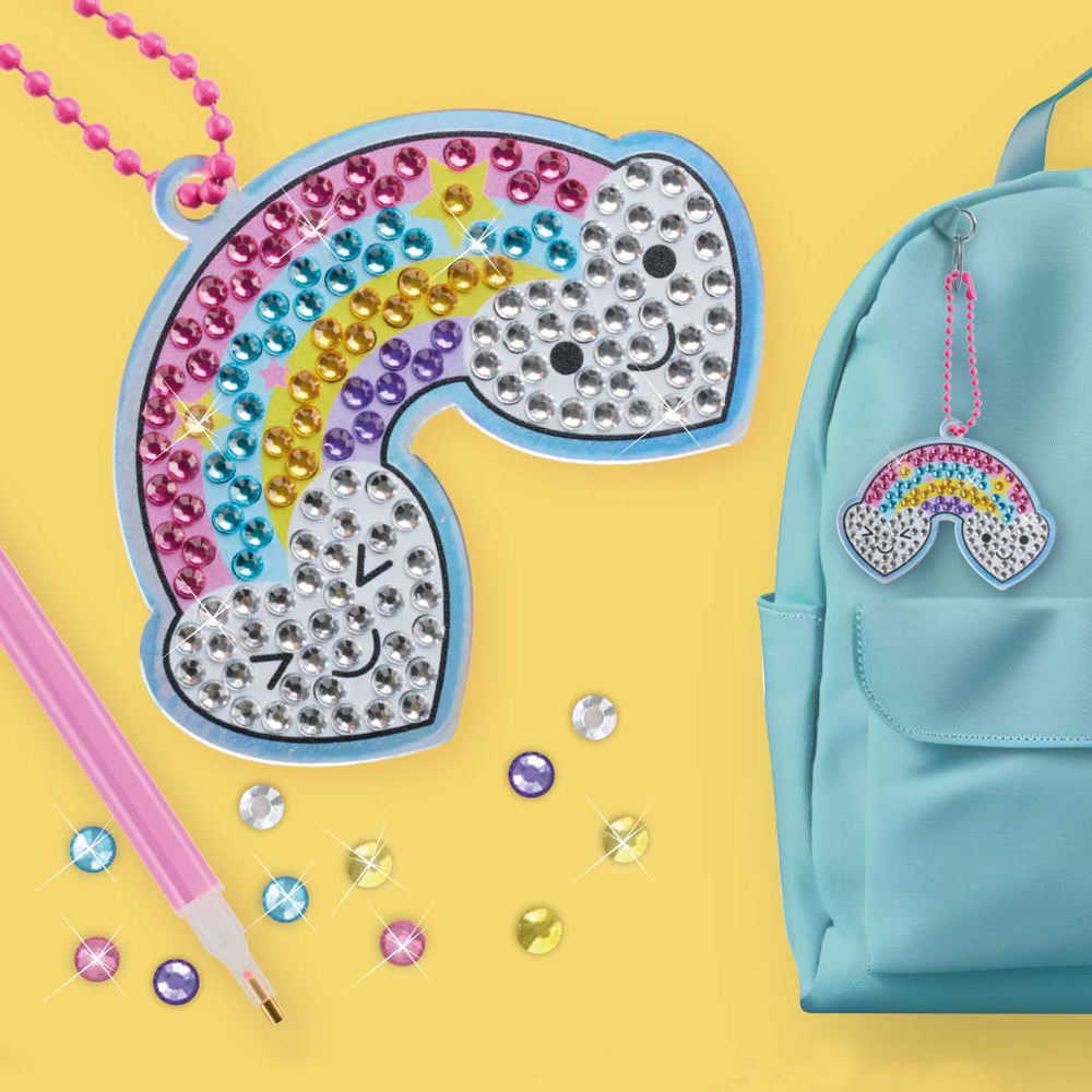 Set zum Basteln von Diamant-Schlüsselanhängern DIY – Regenbogen