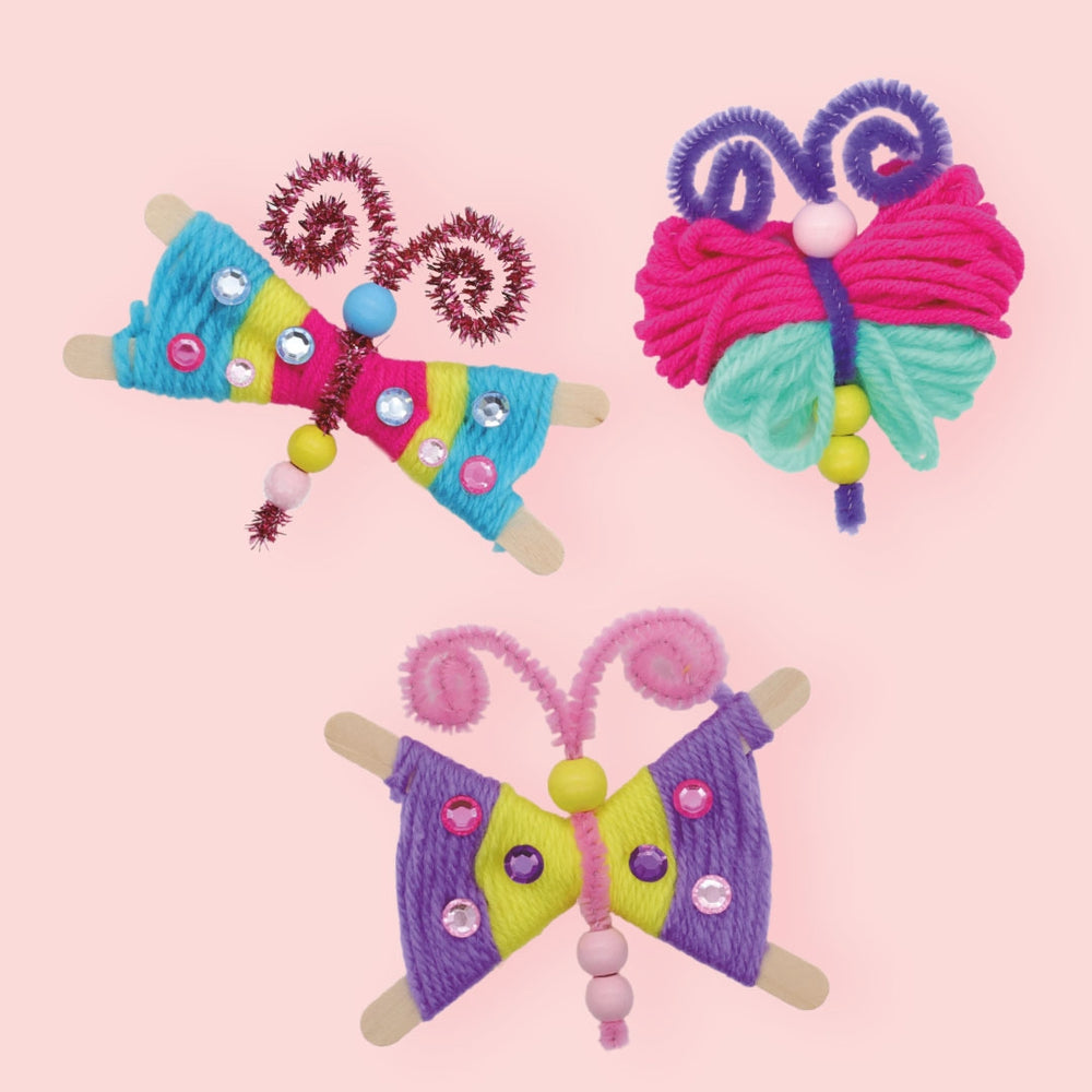 Kreatives DIY-Bastelset – Wollschmetterlinge